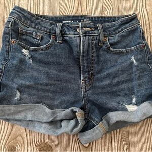Old Navy Women's Distressed Jean Shorts - Dark Blue